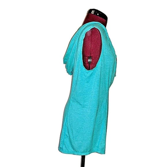 Lucy Womens Top Hoodie Green Size Medium Sleeveless Athletic Drawstring … - Picture 3 of 7